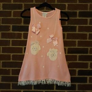 Girls Pink Winter Jumper Dress  Size 6